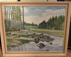 Obraz_021J, olej na plátně, signováno J. Řehák, 131x110cm, Cena: 3.000 Kč