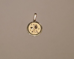 Zlatý přīvĕsek znamení panny_054J,ryzost 585/1000,,váha 1,1g,průměr 1cm, Cena: 990 Kč