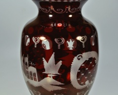 Skleněná váza_042J, výška 25,5 cm, Cena: 3.500 Kč