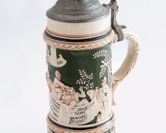 Keramický korbel_003T, cínové víko, výška 24cm, Cena: 2.400 Kč Keramický korbel_003T, cínové víko, výška 24cm, Cena: 2.400 Kč