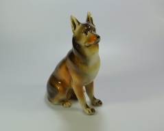 Porcelánová soška psa_020J, značeno Duchcov, výška 20,5cm, Cena: 550 Kč